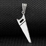 Testere Tasarımlı 925 Ayar Gümüş Erkek Kolye Ucu