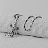 Timsah 925 Ayar Gümüş Erkek Kolye