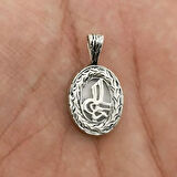 Tuğra Tasarımlı Dualı 925 Ayar Gümüş Erkek Kolye Ucu