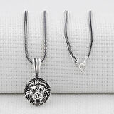 Aslan Figürlü 925 Ayar Gümüş Erkek Kolye