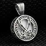 Zülfikar Figürlü Dualı 925 Ayar Gümüş Erkek Kolye Ucu