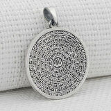 Büyük Boy Esma Husna Dualı 925 Ayar Gümüş Erkek Kolye Ucu