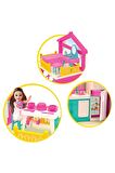 Lola'nın Düşler Evi Aksesuarlı 3 Katlı 3 Odalı Balkonlu Barbie Chelsea Bebek Oyun Rüya Ev Seti