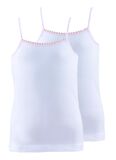 Blackspade Beyaz Kız Çocuk Yuvarlak Yaka Askılı Düz İç Giyim Atlet 42-1296-2 Pack Spa
