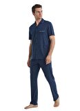 Blackspade Lacivert Melanj Erkek Pijama Takımı 40461