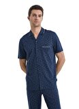 Blackspade Lacivert Melanj Erkek Pijama Takımı 40461