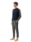 Blackspade Erkek Lacivert Uzun Kol Pijama Takımı 40802 