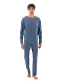 Blackspade Erkek Mavi Uzun Kol Pijama Takımı 40784 