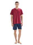 Blackspade Erkek Kırmızı Kısa Kol 3'lü Pijama Takımı 40878