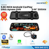 Kayıtlı 9.66 inç Kablosuz Carplay 4K+1080P Full HD 2 Kameralı Dikiz Aynası Wifi, Bluetooth,Fm Trans,Sd