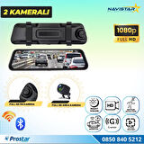 Kayıtlı 9.66 inç Kablosuz Carplay 4K+1080P Full HD 2 Kameralı Dikiz Aynası Wifi, Bluetooth,Fm Trans,Sd