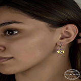 Swarovski Crystal Taşlı Gümüş Beyaz Sallantılı Kadın Küpe