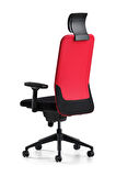 Bürotime Comfy Başlıklı Çalışma Koltuğu Kırmızı/Siyah