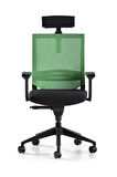 Bürotime Cozy Başlıklı Çalışma Koltuğu Yeşil/Siyah