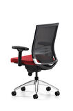 Bürotime Cozy Çalışma Koltuğu Siyah/Kırmızı - 3D Kol - Alüminyum Ayak
