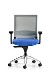 Bürotime Cozy Çalışma Koltuğu - 3D Kol -  Alüminyum Ayak - Gri/Mavi