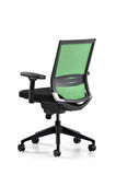 Bürotime Cozy Çalışma Koltuğu - 3D Kol - Plastik Ayak - Siyah/Yeşil