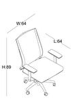 Bürotime Cozy Çalışma Koltuğu - 3D Kol - Alüminyum Ayak - Yeşil/Siyah