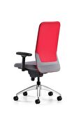 Bürotime Comfy Çalışma Koltuğu | 3D Kol | Alüminyum Ayak | Kırmızı/Antrasit