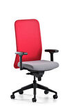 Bürotime Comfy Çalışma Koltuğu | 3D Kol | Plastik Ayak | Kırmızı/Antrasit