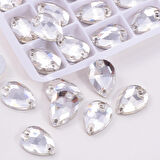 Gymo Premium Delikli Dikme Kristal Taş Teardrop 10*14mm Crystal (36 Ad)