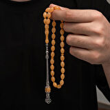 Sıkma Kehribar 925 Ayar Gümüş Tesbih