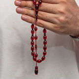 Sıkma Kehribar 925 Ayar Gümüş Tesbih