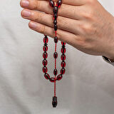 Sıkma Kehribar 925 Ayar Gümüş Tesbih