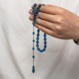 Sıkma Kehribar 925 Ayar Gümüş Tesbih