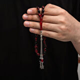 Sıkma Kehribar 925 Ayar Gümüş Tesbih