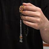 Sıkma Kehribar 925 Ayar Gümüş Tesbih