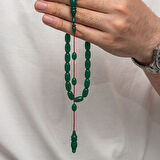 Sıkma Kehribar 925 Ayar Gümüş Tesbih