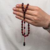 Sıkma Kehribar 925 Ayar Gümüş Tesbih