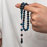 Sıkma Kehribar 925 Ayar Gümüş Tesbih