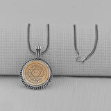 Hz Süleyman Mührü Yuvarlak 925 Ayar Gümüş Erkek Kolye