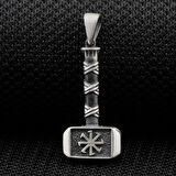 Kalın Balyoz  Çekiç 925 Ayar GümüşErkek Kolyesi Ucu