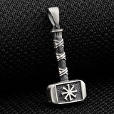 Kalın Balyoz  Çekiç 925 Ayar GümüşErkek Kolyesi Ucu