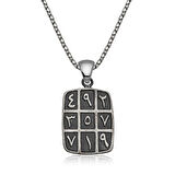 Osmanlı Temalı Ebced 925 Ayar Gümüş Erkek Kolye