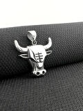 Boğa Kafası Tasarımlı 925 Ayar Gümüş Erkek Kolye Ucu