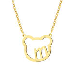 Harf Yazılı Kedi 14 Ayar Altın Kolye