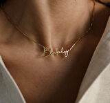 İsim Yazılı 14 Ayar Altın Kolye