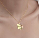 Kedi 14 Ayar Altın Kolye