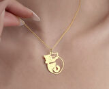 Kedi 14 Ayar Altın Kolye