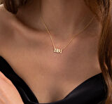 Tarih Yazılı 14 Ayar Altın Kolye