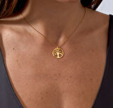 Yaşam Ağacı 14 Ayar Altın Kolye