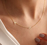 Harfler Yazılı 14 Ayar Altın Kolye