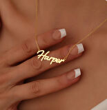 İsim Yazılı 14 Ayar Altın Kolye