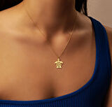 Kaplumbağa 14 Ayar Altın Kolye