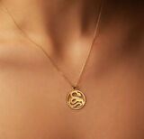 Ouroboros Yılan 14 Ayar Altın Kolye