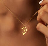 Yunus Balığı 14 Ayar Altın Kolye